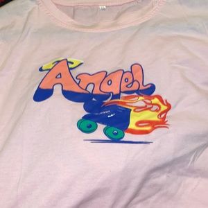 XL baby pink Shein crop top